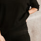 Blacked Out Ribbed Breastfeeding Set _ Hidden Zippers_ Loungewear Set